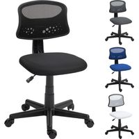 Silla de Oficina sin Brazos Silla de Escritorio Giratoria con Respaldo de Malla Transpirable Altura Ajustable Negro