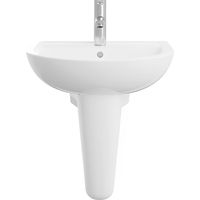 AKW Navlin Basin and Semi Pedestal 450mm Wide - 1 Tap Hole
