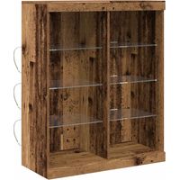 Buffet Meuble de rangement LED Bois ancien 41 x 37 x 100 cm Bois d'ingénierie