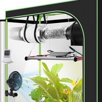 Jiubiaz Growzelt Komplettset 120x60x180 cm Indoor Grow Set mit 4" Belüftungssat Grow Tent Kit LED Grow Light Grow Lampe Kohlefilter