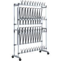 Shoe Rack with Wheels Silver 89x27x120 cm vidaXL