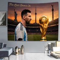 Fußball Wandteppich, WM Fan, Leinwand Hintergrund für Spielatmosphäre, Fan Zone, Wohnzimmer Schlafzimmer Bar, 01-150x130cm