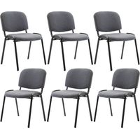 Set 6x Sedie Ufficio Ken In Tessuto grigio