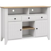 Aparador de Cocina Mesa para Televisores de 50 Pulgadas con 3 Cajones 2 Puertas 120x38x81,5 cm Blanco