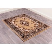 Traditional Poly Lancashire Oriental Rug Berber Beige Medium Carpet 120 x 160 cm (4'x5'3")