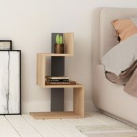 Decortie Rosie Modern Side End Table Multipurpose With Creativeness H 72cm - Oak / Anthracite Grey