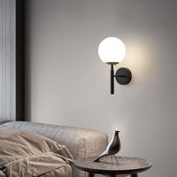 Lampe murale moderne Lampe murale LED Lampe murale LED Lampe miroir Lampe murale LED Lampe murale LED en verre Lampe murale moderne Intérieur. Couvercle Cream-Black E27 Monochrome White-12W [Classe d'