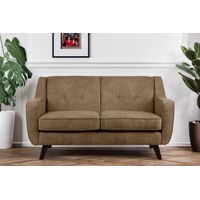KONSIMO TERSO Sofa, 2 Sitzer im zeitlosen Design, in Lederoptik, hellbraun