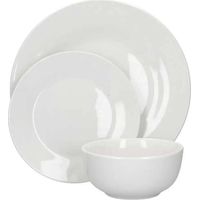 Mikasa Alexis Set di piatti e ciotole de Stile minimalista de Porcellana bianca, 12 pezzi (MKALEXIS12PC)