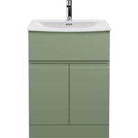 Hudson Reed Urban Floor Standing Vanity Unit with Basin 4 Satin Green - 600mm Wide