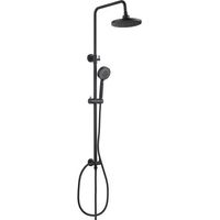 Edouard Rousseau – Colonne de douche sans robinetterie – Tête orientable Ø 207 mm – Bras télescopique inox 820 à 1370 mm – Douchette 5 jets – Flexible 1,50 m