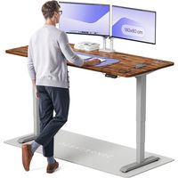 Desktronic Bureau assis debout HomePro - 180x80cm - Noyer/Gris
