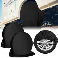 Pack of 2 Wheel Covers, Caravan, Tyre Cover, Motorhome, Tyre Bag, Waterproof Protective Cover for Motorhome, Caravan, Trailer, 72.5 x 72.5 cm, Black