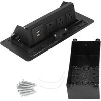 Power Socket Slow Opening Waterproof Modern Recessed Power Strip Desk Outlet with USB Charging Ports for Home Office