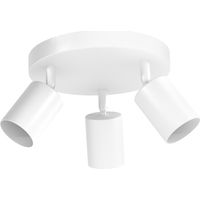 EMITTO 3-Way Spotlight Ceiling Light Adjustable GU10 Modern White Round Base