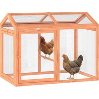Poulailler en Bois Enclos Extérieur avec Perchoir et Doubles Portes, Poulailler modulable pour jardin
