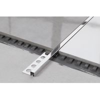 Universelles dekoratives Q-Profil aus Edelstahl für Fliesen 0.8cm x 270cm - Glänzendes Silber