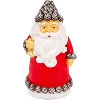 Candela a forma di Babbo natale con pigne in cera decorazione natalizia -Piccolo