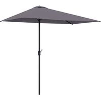 Parasol mural en demi-lune économisant de la place avec ouverture de manivelle, gris