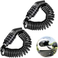 BUNTHAUS 2 Pièces Antivol Trottinette Antivol Velo Electrique Antivol Casque Moto avec 4 Chiffres Cadenas Velo pour Motos Scooters Portes de Voiture Garages