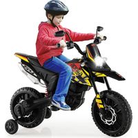 Costway – Moto électrique pour enfants 12V – Vitesse 5,5-6 km/h – Charge 30 kg – 2 roues d'entraînement – Dimensions 106,5 x 56 x 80 cm – Noir