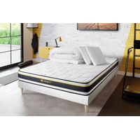 Pacchetto letto completo - Materasso 140x190cm + Box spring (monoblocco) + 2 cuscini + Piumino - Soft