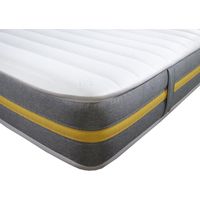 Starlight Beds Approx 7.5" Deep Yellow line Border Hybrid Memory Foam with Bonnel Spring Mattress, 4ft6 Double 135cm x 190cm