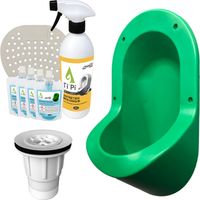 Urinoir sans eau encastrable TI'PI vert + kit valve parachute + pack entretien