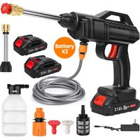 Limpiador de alta presión inalámbrico, pistola de agua pulverizada, máquina de limpieza de coche, 50bar, batería Makita de 21V, Con 2 baterías