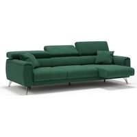 Caravaggio Sofa mit 3 unabhängigen ausziehbaren Sitzen und verstellbaren Kopfstützen aus wasserfestem Stoff T02 244 cm Grun