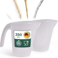 Novaliv 2x tasses à mesurer 250 ml, ensemble de tasses à mesurer transparentes avec échelle g/ml claire pour liquides farine et sucre, fabriqué en