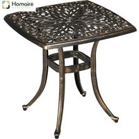 HOMAIRE Beistelltisch Terrassentisch Aluminiumrahmen Bronze für Garten & Balkon
