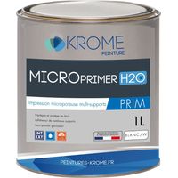 Krome MicroPrimer H2o Peinture d'Impression Microporeuse Multi-supports Intérieur et Extérieur Conditionnement: 1L - Couleur: BLANC