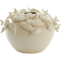 Vaso in ceramica FISH di Light & Living in crème – Ø40x27 cm