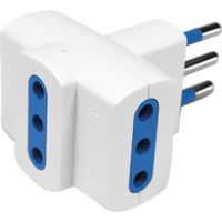 ADATTATORE TRIPLO pr.3 x 2P+T10/16A - sp.2P+T16A (scatola appendibile) - NOVAITALIA