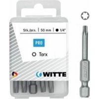 Inserti WITTE in astuccio di plastica da 50 mm (T 20) per viti ad alta precisione.