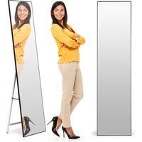 Large standing mirror 159 cm aluminum black frame modernhome