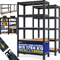 Heavy duty shelving set 2 units 180x90x40cm 875kg capacity