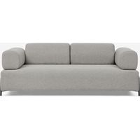 Canapé 3 places design moderne modulable avec tables basses Diadema - Gris clair