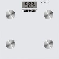 Telefunken M02565 Bilancia Pesapersone Elettronica, Vetro Temperato, 180 Kg, Display LCD, Bianco