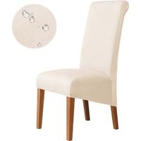 Chair Covers pour Salle à Manger, Housse de siège Extensible Douce pour Grande Chaise de Salle à Manger, Protecteur de Chaise Parsons Lavable Amovible, 2 pièces,Blanc