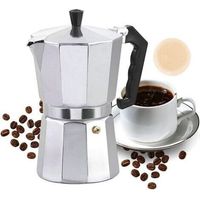 Moka Pot, Cafetiere Italienne 6 Tasses, Cafetières Italiennes Espresso, Cafetiere Moka Italienne, pour Plaques Gaz et Vitrocéramiques, 300ml, Aluminium, Argent