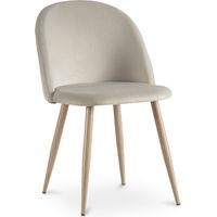 Sedia da pranzo - imbottita in velluto - Stile scandinavo - Evelyne Grigio chiaro