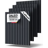 Panneaux acoustiques bois 60x60cm – Lot de 4 pièces – Chêne noir – Haute isolation acoustique – Montage facile sur mur