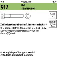 DIN 912/ISO 4762 Zylinderkopf-Schaftschraube M6x35 Stahl 8.8 zinklamellenbeschichtet Innensechskant 100 Stk