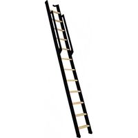 Scala da soppalco pieghevole nera 8 gradini - Altezza d'accesso 1.99m - Larghezza 36cm - STRONG-200