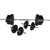 Kit de barre d'haltère et 2 haltères 60,5 kg