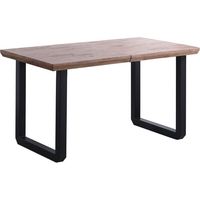 Mesa de comedor Roma extensible Roble Honey - Negro 77cm (ancho) x 80cm (alto)