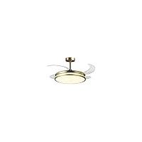 BEL AIR HOME DUNE Deckenventilator mit klappbaren Flügeln, Licht LED 36W 3 Temperaturen, Motor DC geräuschlos, Fernbedienung, Timer, Farbe Gold, modernes Design