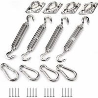 Kit de fixation de voile d'ombrage, kit de fixation de voile d'ombrage en acier inoxydable pour triangle et carré, rectangle, voile d'ombrage